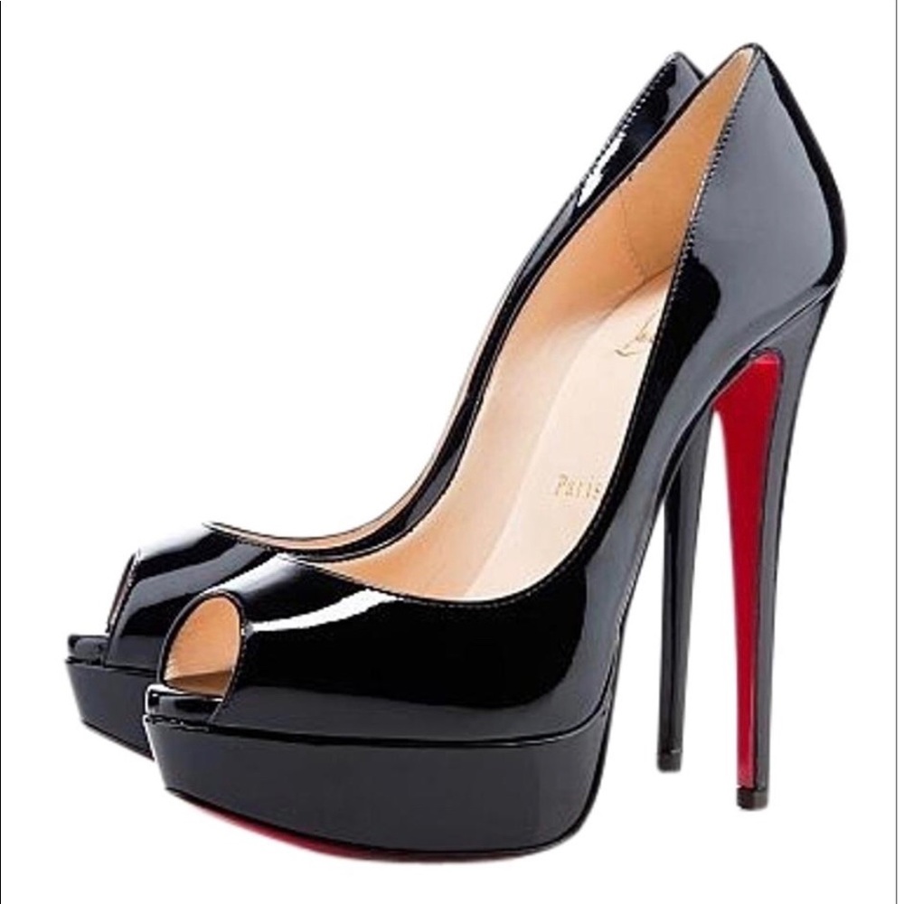 Christian Louboutin Lady Peep 150 patent shoes